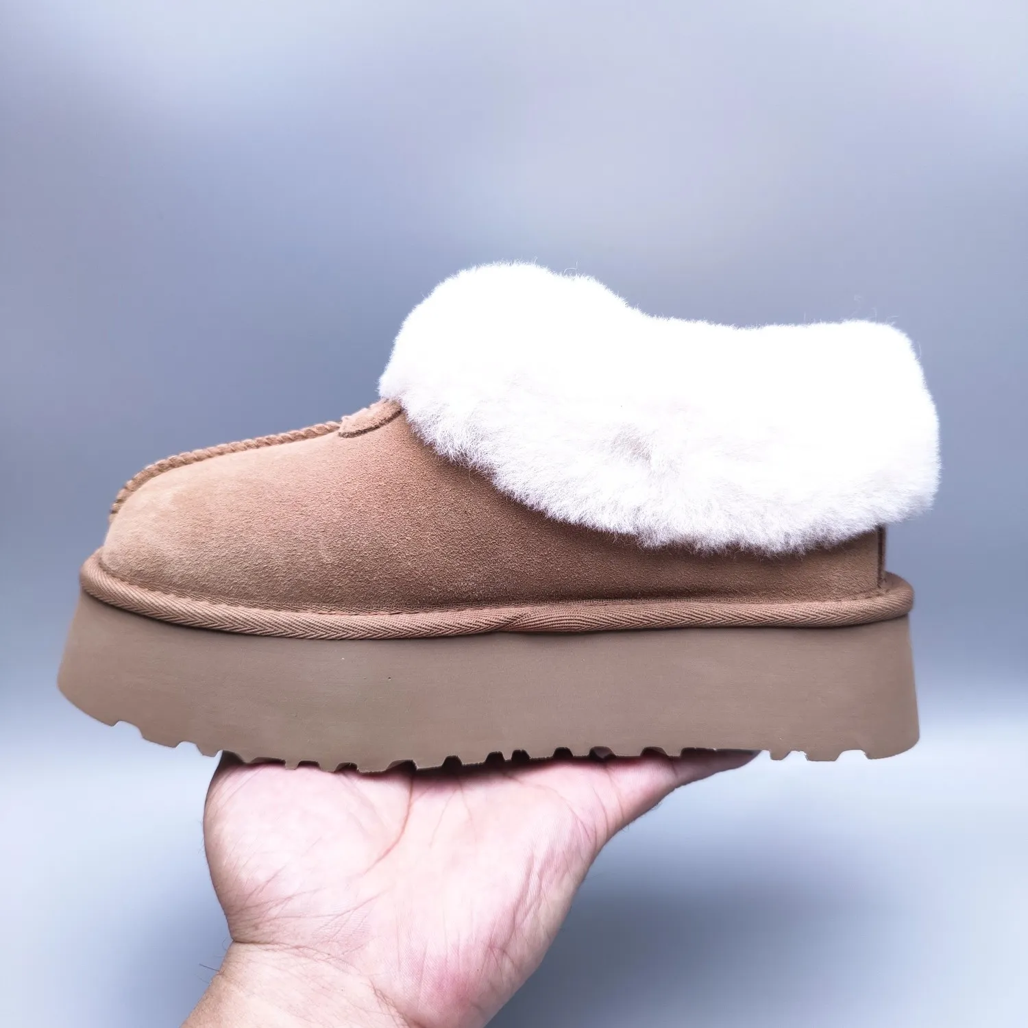 💰480 UGG sheepskin all-in-one snow boots 2661 Thick-soled suede style slip-on slip-on shoes Color: maroon Matching size: 35-40